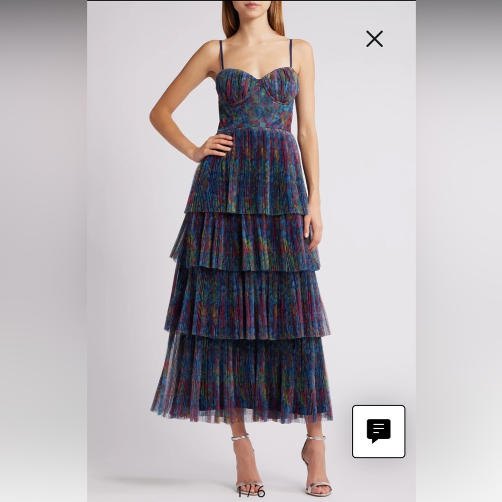 NWT Hutch Bustier Multicolor Tiered Dress